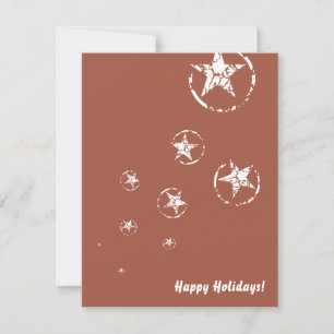 Tarjeta Festiva Estrellas de círculo de ladrillo neutro