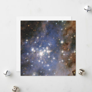 Tarjeta Festiva Estrellas de diamantes en el espacio de burbujas d
