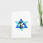 Tarjeta Festiva Estrellas de gato judío<br><div class="desc">Estrella judía y gatito adorable deseándote Felices Fiestas Judías.</div>