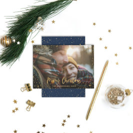 Tarjeta Festiva Estrellas de guión dorado Navidades 1 festividad d