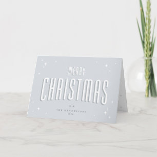Tarjeta Festiva Estrellas de retro azul pálido Fotos navideñas