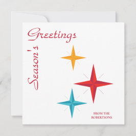 Tarjeta Festiva Estrellas de sangre, Navidades retro modernos de m