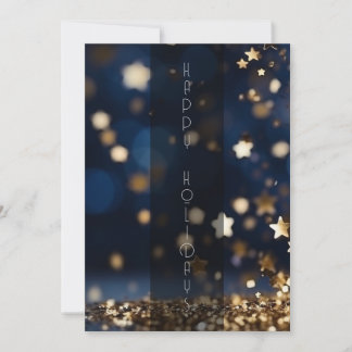 Tarjeta Festiva Estrellas Doradas Brillantes Felices Fiestas