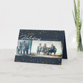 Tarjeta Festiva Estrellas doradas modernas sobre saludo de fiesta 