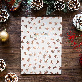 Tarjeta Festiva Estrellas metálicas - cobre