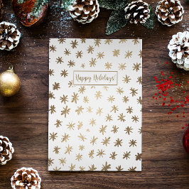 Tarjeta Festiva Estrellas metálicas - dorado