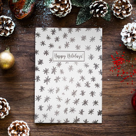 Tarjeta Festiva Estrellas metálicas - plateado