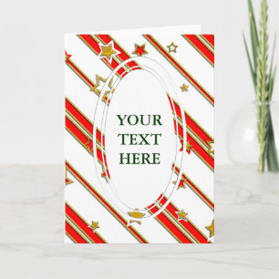 Tarjeta Festiva Estrellas y rayas Patrón oro rojo + tus ideas