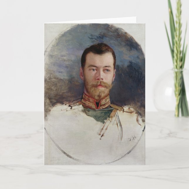 Tarjeta Festiva Estudie para un retrato del Tsar Nicolás II 1898 (Anverso)