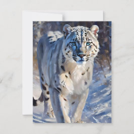 Tarjeta Festiva Estudio A del Leopardo de la Nieve - Aceites