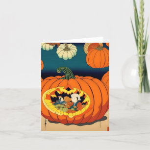 Tarjeta Festiva Estudio de calabaza - AI estilo japonés - A