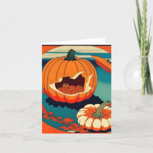 Tarjeta Festiva Estudio de calabaza - AI estilo japonés - C