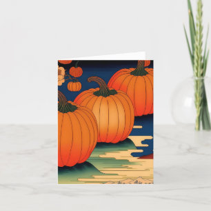 Tarjeta Festiva Estudio de calabaza - AI estilo japonés - F