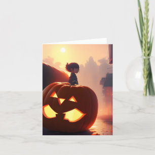Tarjeta Festiva Estudio de calabaza - Anime - AI - A