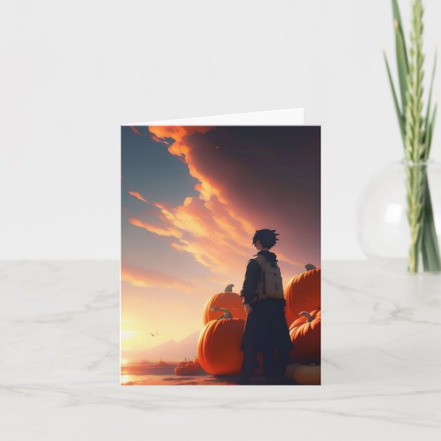 Tarjeta Festiva Estudio de calabaza - Anime - AI - C (Anverso)
