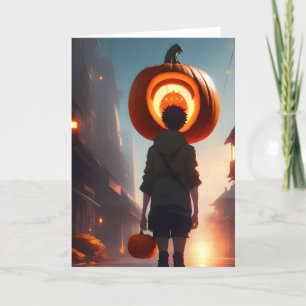 Tarjeta Festiva Estudio de calabaza - Anime - AI - D