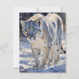 Tarjeta Festiva Estudio de Leopardo de las Nieves F