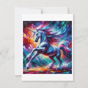 Tarjeta Festiva Estudio de Unicorn D - Fantasy AI