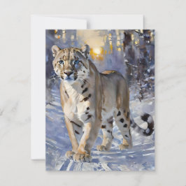Tarjeta Festiva Estudio E de Leopardo de la Nieve