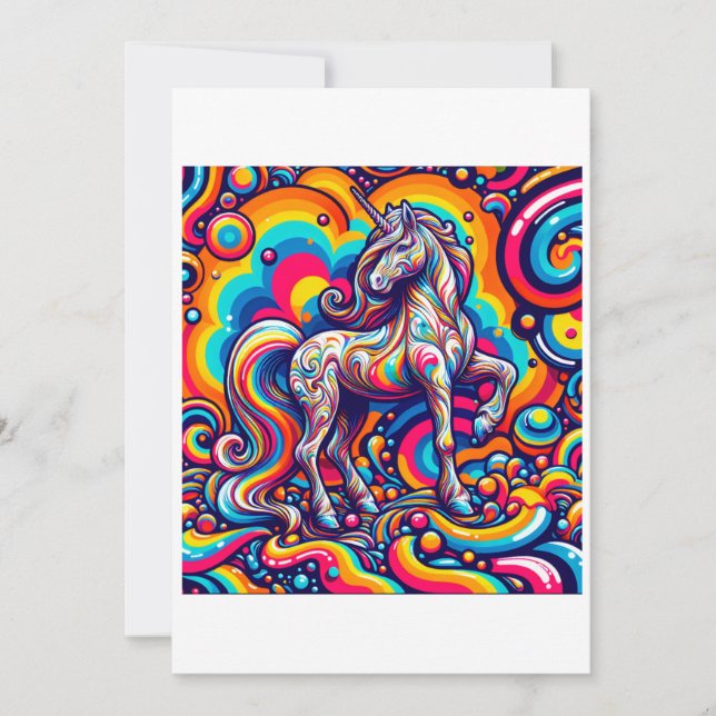 Tarjeta Festiva Estudio Unicorn E - Fantasy AI (Anverso)