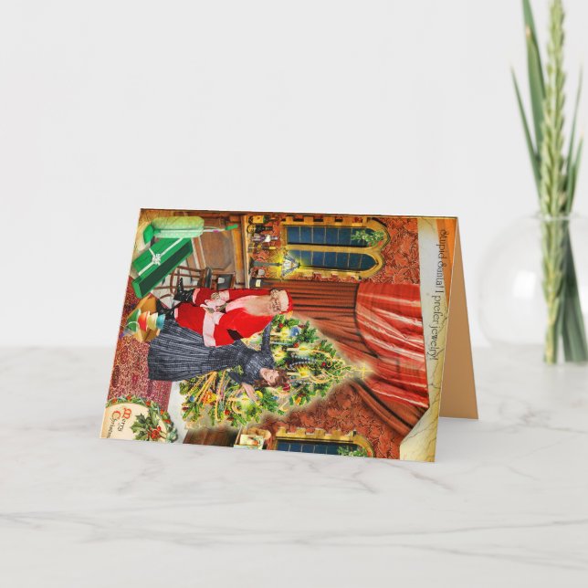 Tarjeta Festiva  ¡Estúpido Santa! Prefiero joyas :/ (Anverso)