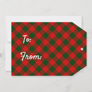 Tarjeta Festiva Etiqueta de regalo de color rojo y verde