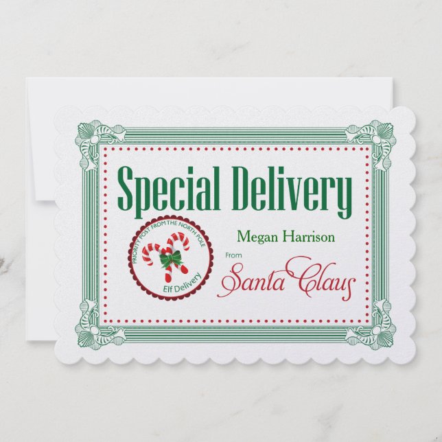 Tarjeta Festiva Etiqueta de regalo de Personalizado de entrega esp (Anverso)