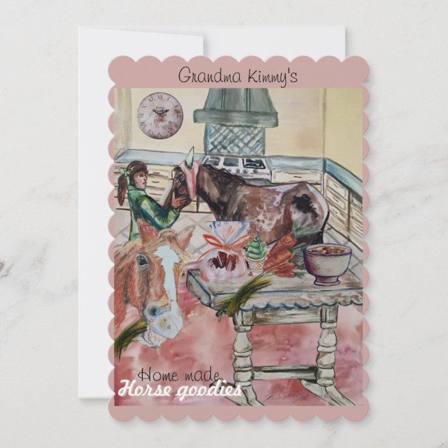 Tarjeta Festiva etiqueta de tratamiento de caballos (Anverso)