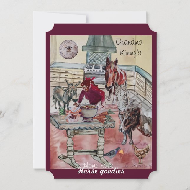 Tarjeta Festiva etiqueta de tratamiento de caballos (Anverso)