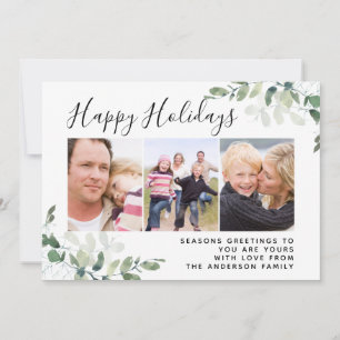 Tarjeta Festiva Eucalyptus Photo Happy Holidays