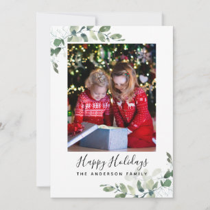 Tarjeta Festiva Eucalyptus Photo Happy Holidays