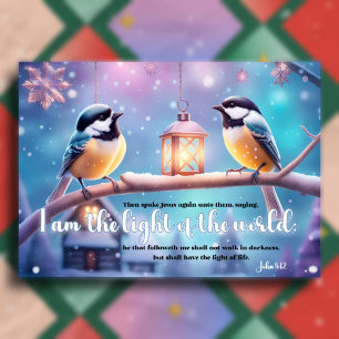 Tarjeta Festiva Evangelio de las Aves Juan Verso Navidades cristia