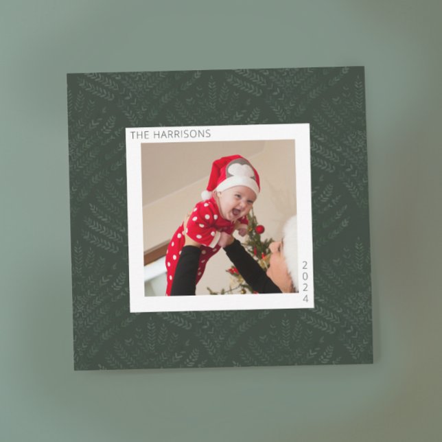 Tarjeta Festiva Evergreen bosnio Fern Minimalista moderno (Subido por el creador)