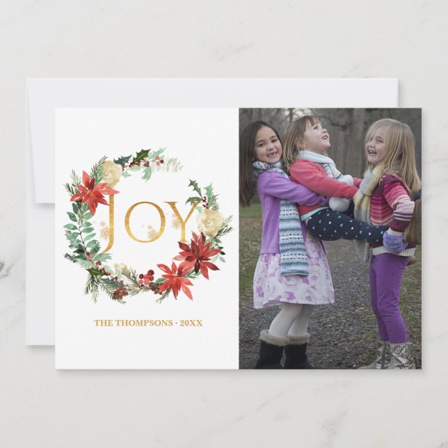 Tarjeta Festiva Evergreen - Foto de Navidades de Wintertide Woodla (Anverso)