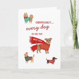 Tarjeta Festiva Every Dog is on the Nice List Holiday Card