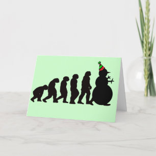 Tarjeta Festiva Evolución de Muñeco de Nieve