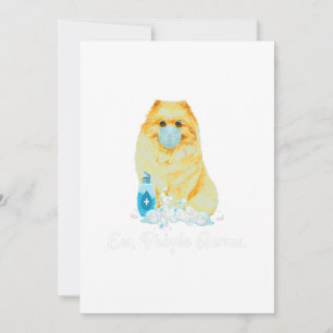 Tarjeta Festiva Ew People Germs Pomeranian Dog Wearing A Face Mask
