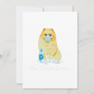 Tarjeta Festiva Ew People Germs Pomeranian Dog Wearing A Face Mask