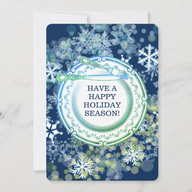 Tarjeta Festiva Excelente cocina cocinera Navidades de restauració (Anverso)