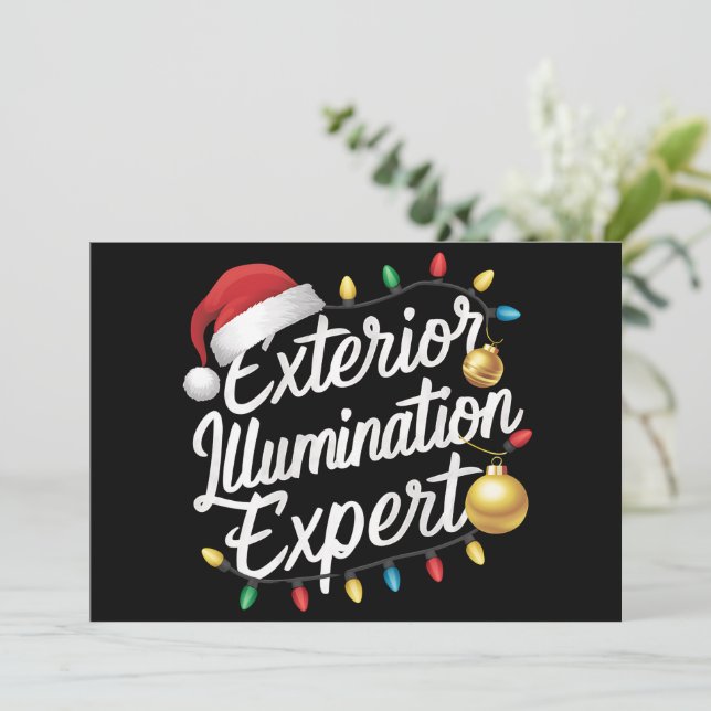 Tarjeta Festiva Experto en Iluminación Exterior Luces Decorativas  (Anverso de pie)