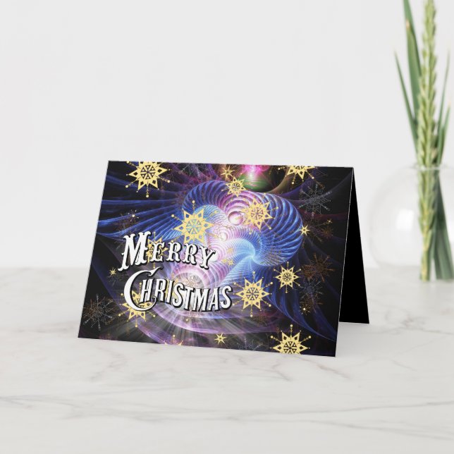 Tarjeta Festiva Explosión de energía fractal (Anverso)