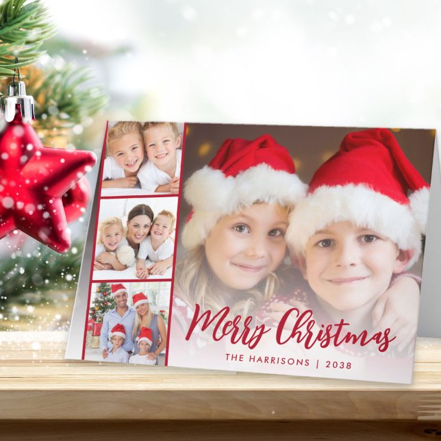 Tarjeta Festiva Exposición de la foto del guión rojo de Feliz Navi (Subido por el creador)