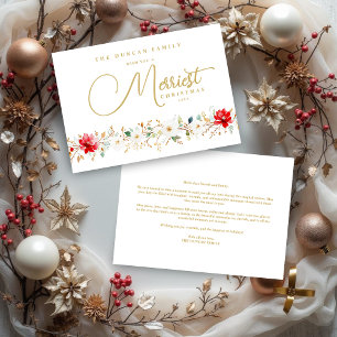 Tarjeta Festiva Exquisite and Graceful Christmas Floral Border