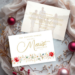 Tarjeta Festiva Exquisite Graceful Christmas Floral Border Photo