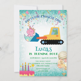 Tarjeta Festiva Extractor de dinosaurio divertido de cumpleaños no