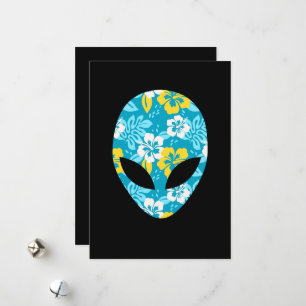 Tarjeta Festiva Extranjero hawaiano jefe - Alien gracioso