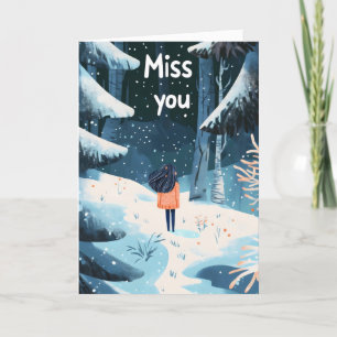 Tarjeta Festiva Extraño el paisaje invernal