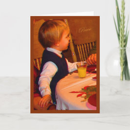 Tarjeta Festiva Ezra 3 años reza por la gracia a los Navidades —wa