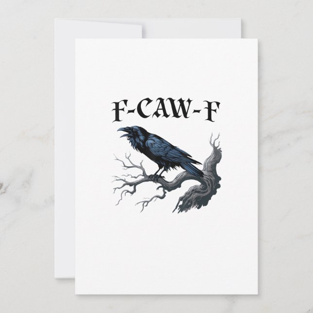 Tarjeta Festiva F-Caw-F Funny Bird Crow (Anverso)