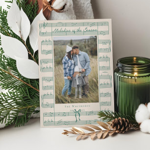 Tarjeta Festiva Fa La Bow Navidades de fotografía musical
